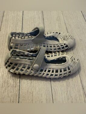 RUBY Toddler Girl's Beige Genuine Leather Woven Ballet Flats EU 22 US 6 NEW